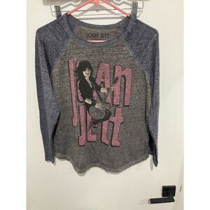 Joan Jett Lucky Brand Women's Raglan Crew Top, Gray, Size Small